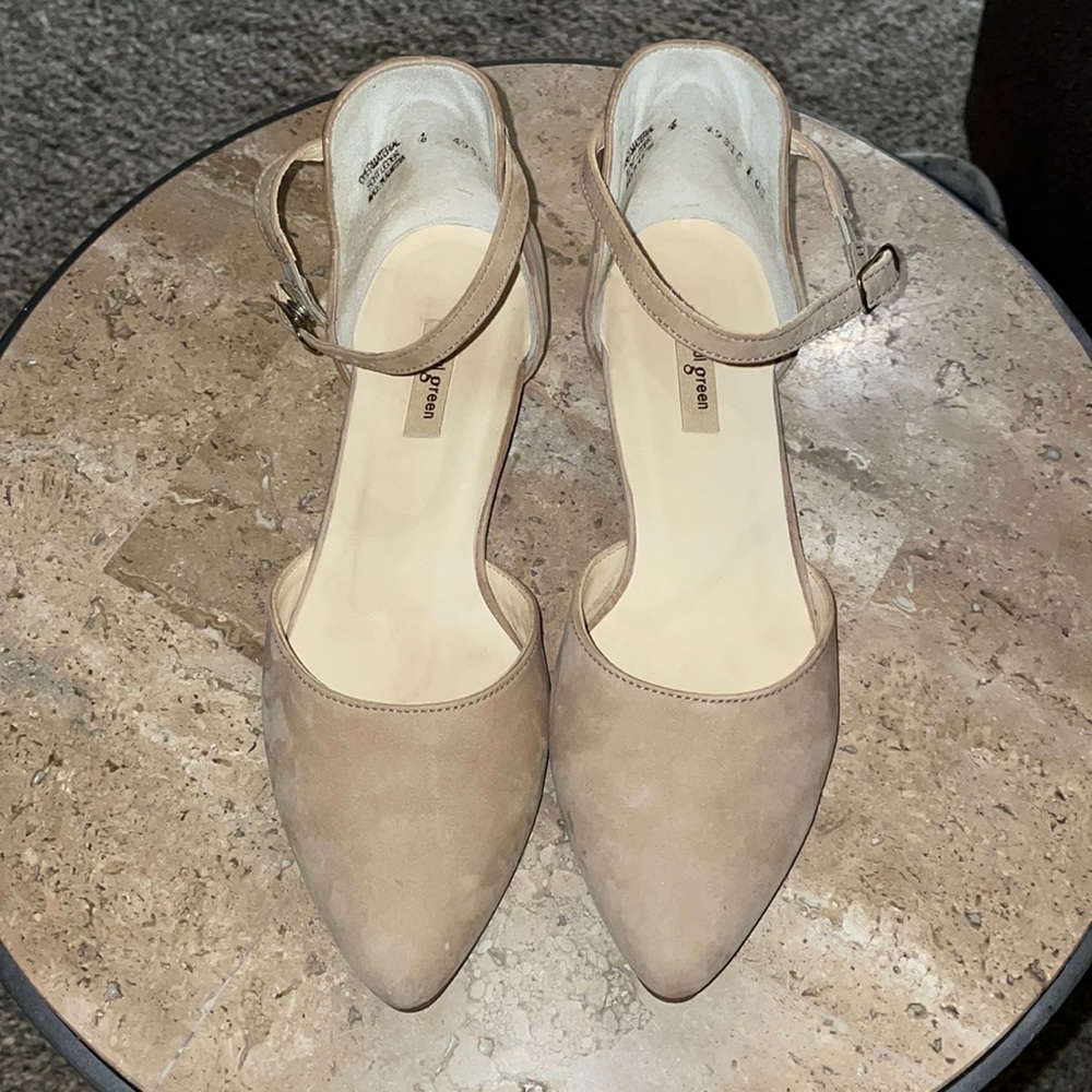 Paul Green Suede Beige/Tan Flats with Ankle Strap